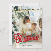 Elegant Merry Christmas one photo personalized シーズンカード (正面)