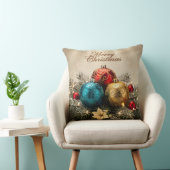 Elegant Merry Christmas Ornament Pillow クッション (椅子)