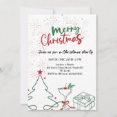 Elegant Merry Christmas Party - Festive Holiday  招待状 (正面)