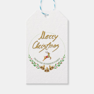 Elegant Merry Christmas Personalized Gift Tag ギフトタグ