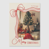 Elegant Merry Christmas Photo Magnetic Card (正面)