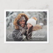 Elegant Merry Christmas Photo Simple Script シーズンポストカード (正面)