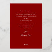 Elegant Merry Christmas Red and Gold Photo 箔シーズンカード (裏面)