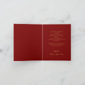 Elegant Merry Christmas Red Faux Gold Photo  シーズンカード (内部)