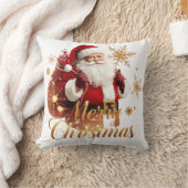 Elegant Merry Christmas Santa Claus クッション (ブランケット)