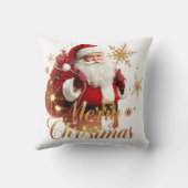 Elegant Merry Christmas Santa Claus クッション (裏面)