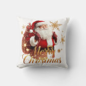 Elegant Merry Christmas Santa Claus クッション (正面)