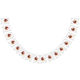 Elegant Merry Christmas Santa Claus バンティングフラッグ