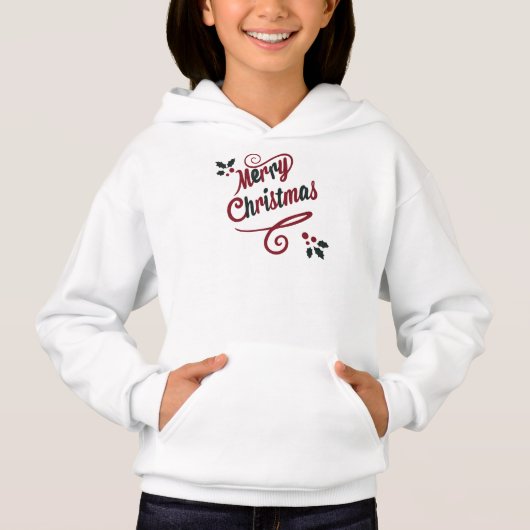 Elegant Merry Christmas Script Hoodie (正面)