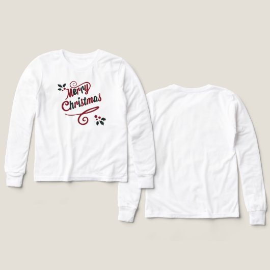 Elegant Merry Christmas Script Hoodie (デザイン 正面&背面)