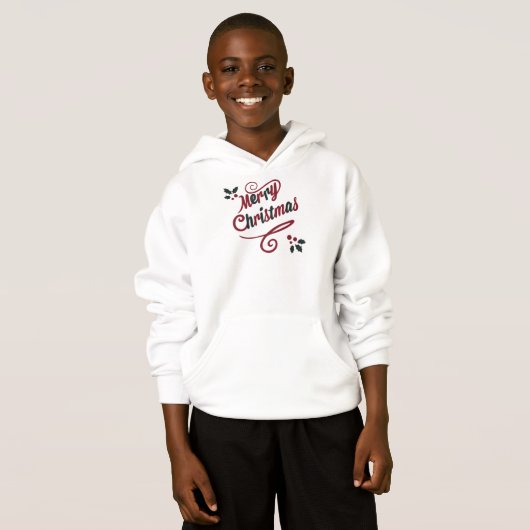 Elegant Merry Christmas Script Hoodie (正面フル)