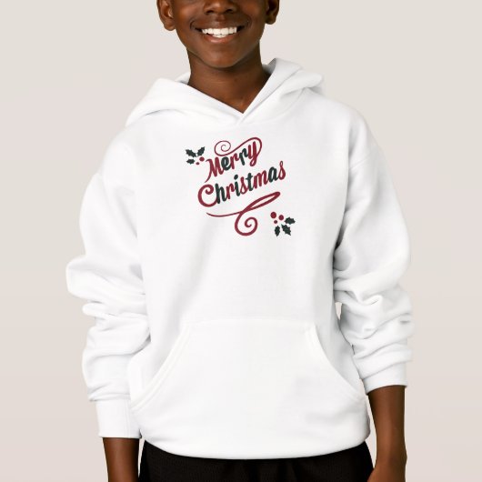 Elegant Merry Christmas Script Hoodie (正面)