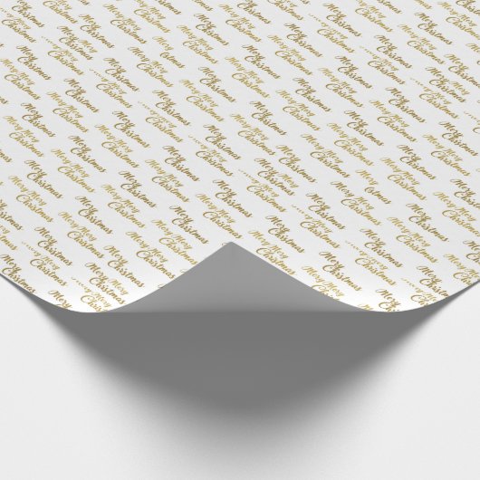 Elegant Merry Christmas Script Typography  ラッピングペーパー (角)