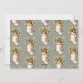 Elegant Merry Christmas Script Watercolor Stocking シーズンカード (裏面)