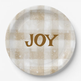 Elegant Merry Christmas Text Paper Plates ペーパープレート