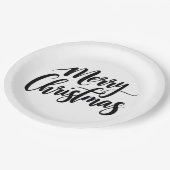 Elegant Merry Christmas Text Paper Plates ペーパープレート (アングル)