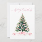 Elegant Merry Christmas Tree Holiday Card シーズンカード (正面)