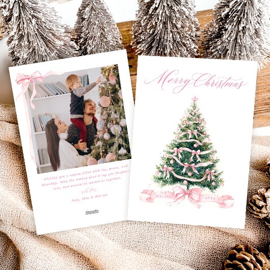 Elegant Merry Christmas Tree Holiday Card シーズンカード