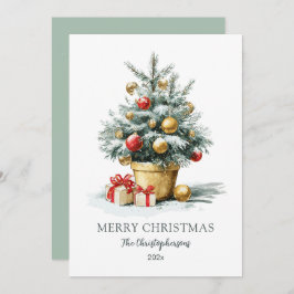 Elegant Merry Christmas Tree Non Photo Card シーズンカード