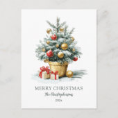 Elegant Merry Christmas Tree Postcard シーズンポストカード (正面)