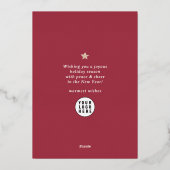 Elegant Merry Christmas Tree Script Business Logo 箔シーズンカード (裏面)