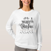 Elegant Merry Christmas Typography Design Tシャツ (正面)
