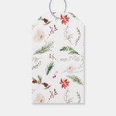 Elegant Merry Christmas Watercolor Berries Holiday ギフトタグ (裏面)