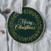 Elegant Merry Christmas Wreath 缶バッジ (インサイチュ)