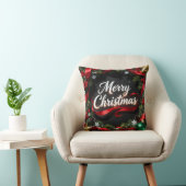 Elegant Merry Christmas Wreath Pillow クッション (椅子)