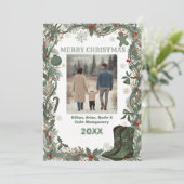 Elegant Merry Christmass Holiday Photo Card シーズンカード (スタンド正面)