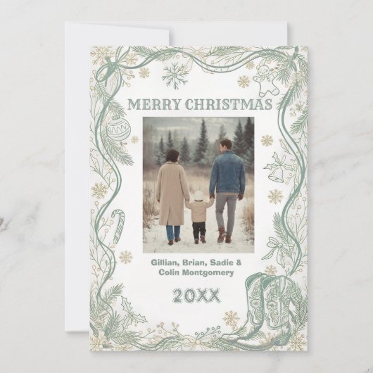 Elegant Merry Holiday Photo Card シーズンカード (正面)