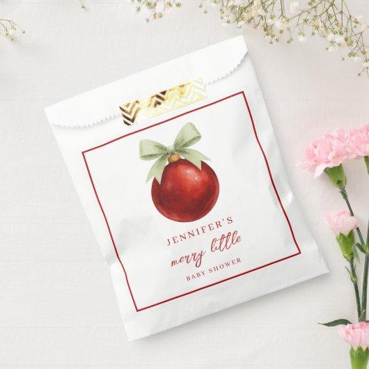 Elegant Merry Little Christmas Baby Shower フェイバーバッグ (封をした状態)