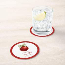 Elegant Merry Little Christmas Baby Shower ラウンドペーパーコースター