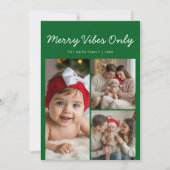 Elegant Merry Vibes Only Family Holiday Card シーズンカード (正面)