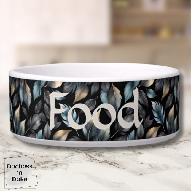Elegant Metallic Botanical Leaves Personalized ボウル (Elegant Metallic Botanical Leaves Personalized Bowl)