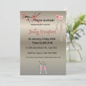 Elegant Metallic Bridal Shower Invitation | Cherry (スタンド正面)