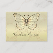 Elegant Metallic Classic Butterfly Business Card 名刺 (正面)