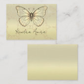 Elegant Metallic Classic Butterfly Business Card 名刺 (正面/裏面)