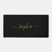Elegant Metallic Gold Desk Mat Featuring Your Name デスクマット (正面)