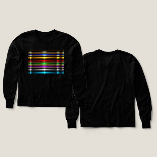Elegant Metallic Gradient Stripes Design (デザイン 正面&背面)