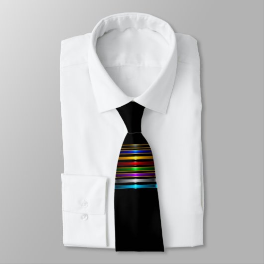 Elegant Metallic Gradient Stripes Design ネクタイ (タイ)