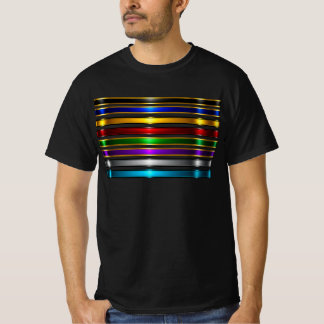 Elegant Metallic Gradient Stripes Design Tシャツ