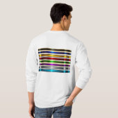 Elegant Metallic Gradient Stripes Design Tシャツ (裏面フル)