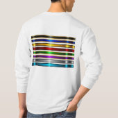 Elegant Metallic Gradient Stripes Design Tシャツ (裏面)