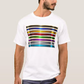 Elegant Metallic Gradient Stripes Design Tシャツ (正面)