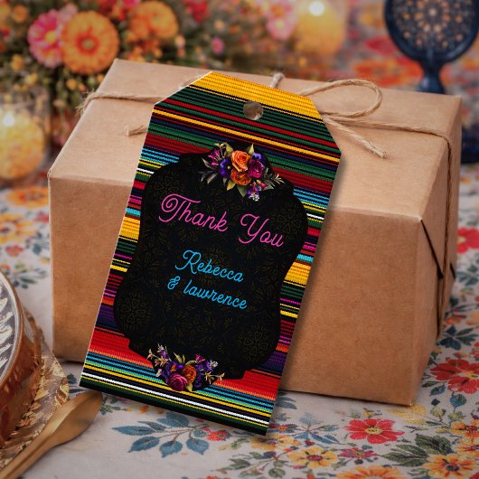 Elegant Mexican flowers wedding ギフトタグ