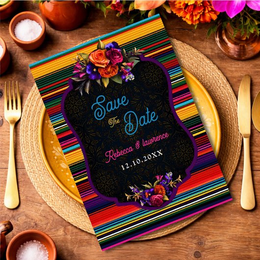 Elegant Mexican flowers wedding セーブザデート