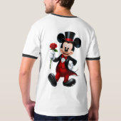 Elegant Mickey Mouse Evening Rose T-Shirt Tシャツ (裏面)