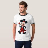 Elegant Mickey Mouse Evening Rose T-Shirt Tシャツ (正面フル)