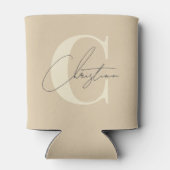 Elegant Mid-Century Modern Monogram Sand Dune 缶クーラー (裏面)